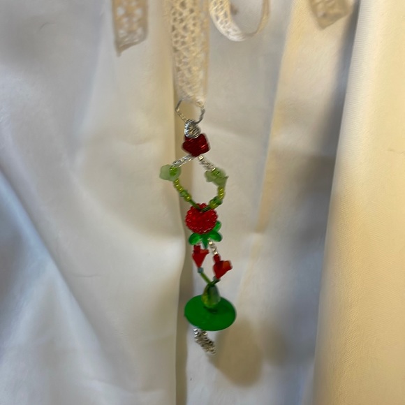 Handmade Christmas Ornament or Sun Catcher w New, Vintage & Upcycled Beads - Picture 2 of 6